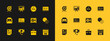 © Iryna - Set Buy button, Stacks paper money cash, Safe, Briefcase, Sell, Deal, Target financial goal and Monitor with graph chart icon. Vector