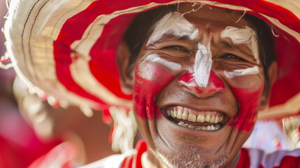 Wall Mural - Happy Peruvian soccer supporter