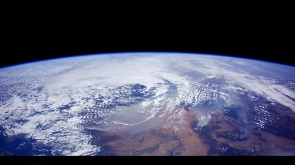 Wall Mural - a panoramic vista of earth from space.