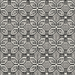 Canvas Print - Monochrome Grain Kaleidoscope Check Pattern