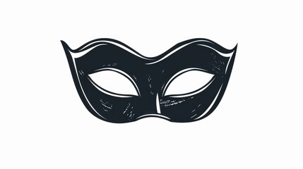 Black masquerade mask on white