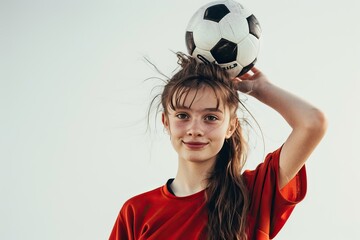 Sticker - Female soccer player balancing ball on head