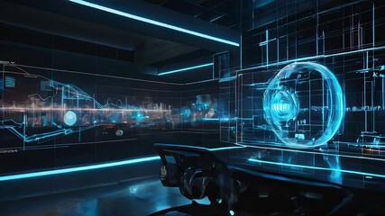Poster - Futuristic Business and Technology Integration: Holographic Display of Energy, Intelligence