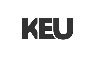 Poster - KEU logo design template with strong and modern bold text. Initial based vector logotype featuring simple and minimal typography. Trendy company identity.