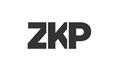 Poster - ZKP logo design template with strong and modern bold text. Initial based vector logotype featuring simple and minimal typography. Trendy company identity.