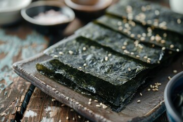 Poster - Salted nori laver sheet from Korea on a plate