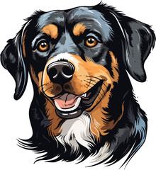 Wall Mural - dog illustration isolated on transparent  background. 
