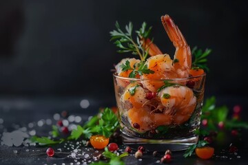 Wall Mural - Spiced herb roasted shrimp cocktail