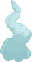 Poster - Cartoon smoke cloud trail is rising upward on white background