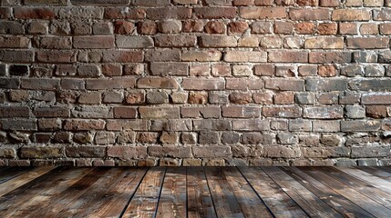 Canvas Print - Rustic brick wall with a vintage patina and character