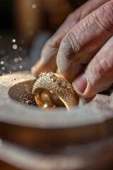 Canvas Print - Person putting ring on plate