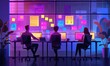 © Pumapala - Nighttime Office Scene with Three People Working