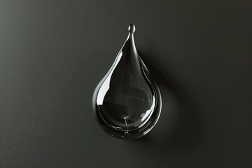 Poster - A single stylized water drop is captured against a dark, contrasting background. Generative AI