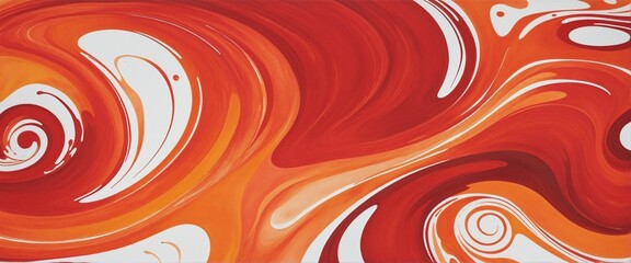 Wall Mural - abstract marbled swirl wave watercolor illustration with fluid liquid texture on a wide banner backg