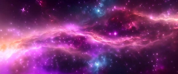 Wall Mural - amazingly colorful galaxy in outer space with swirling sparkling stars glowing nebulae in shades of 