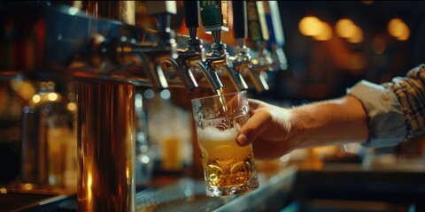 Poster - Person holding a glass of beer