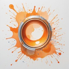 Wall Mural - colorful grunge watercolor splash with white brush strokes on transparent background