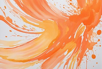 Wall Mural - orange watercolor paint stain design for vibrant and creative art decoration