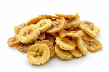 Poster - Banana chips on a plain white surface