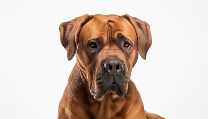 Wall Mural - portrait of brown cane corso dog studio shot on isolated white background