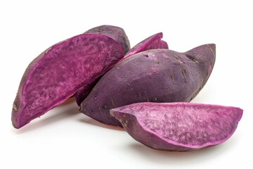 Wall Mural - Whole purple sweet potato isolated on white