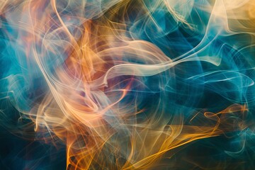 Poster - Abstract shapes of colorful smoke swirling and blending together. Generative AI