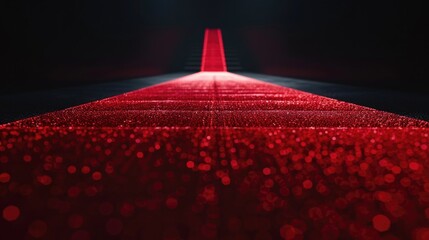 Aufkleber - A red carpet leading to a source of light, often used for formal events or as a symbol of guidance