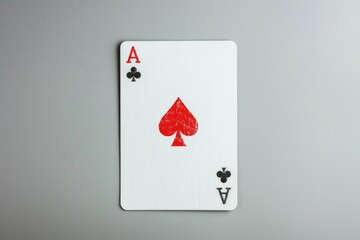 Poster - A single playing card sits on a table, ready for use