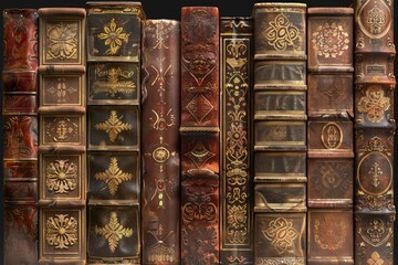 Aufkleber - Old books stacked on top of each other, great for representing nostalgia or vintage atmosphere