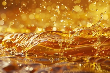 Poster - A close-up view of a wave of water with visible bubbles