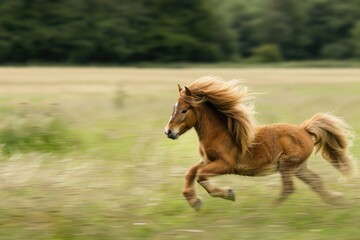 Aufkleber - Horse in motion on grassy terrain
