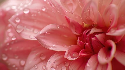 Poster - A close-up shot of a pink flower with water droplets, great for backgrounds or floral designs