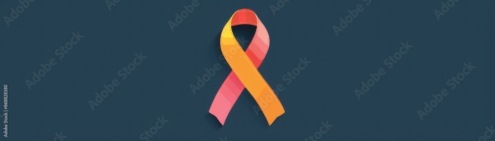 Awareness ribbon flat design side view theme symbol cartoon drawing ...