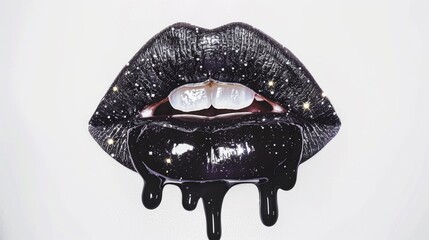 Poster - A person's mouth covered in liquid, suitable for medical or scientific illustrations