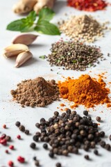 Poster - A colorful spice rack filled with different types of spices, perfect for kitchen or cooking theme