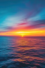 Poster - Beautiful sunset scene on the beach with calm waves and warm light