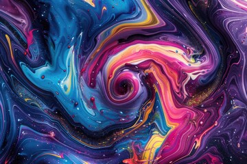 Poster - A vibrant swirl of paint on a dark background