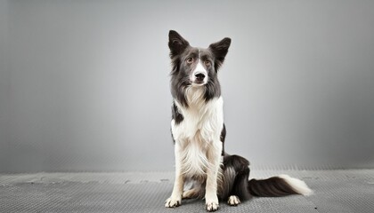 Wall Mural - beautiful border collie mix breed dog sitting extracted