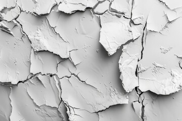 Poster - A close-up shot of a cracked concrete wall in black and white