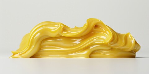 Poster - A close-up view of a bright yellow object sitting on a clean white surface