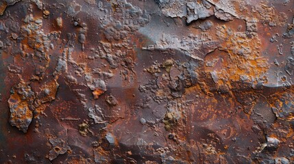 Aufkleber - Close-up shot of a rusty metal surface with corrosion and wear