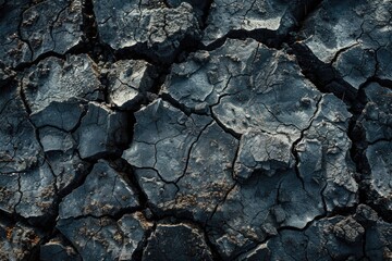 Aufkleber - A close-up view of a cracked rock surface, great for science and nature-related projects or designs