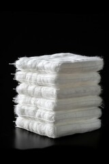 Wall Mural - Stack of white towels sitting on a table, great for bathroom or spa scenes