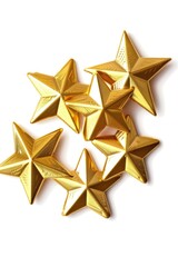 Poster - A group of shiny gold stars arranged neatly on a white background