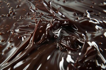 Poster - A close-up shot of a smooth, chocolate-covered surface with a rich brown color and subtle sheen
