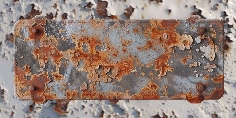 Poster - A piece of metal is rusty and attached to a wall