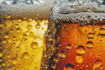 Poster - A clear glass filled with beer, shot from directly above