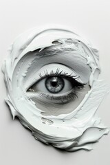 Poster - A person's eye with white paint applied, great for artistic or creative concept images