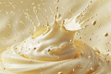 Poster - A close-up shot of a delicious whipped cream swirl, perfect for desserts and baking projects