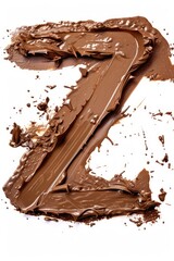 Canvas Print - A creative representation of the letter Z formed by melted chocolate, perfect for use in food related designs or projects